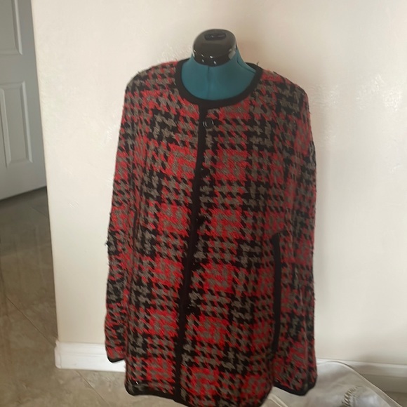 Vivienne Vivienne Tam red plaid cape - Picture 1 of 4